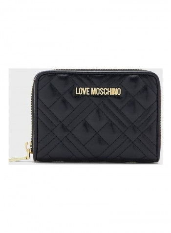 Stylish Zip Detail Purse Black