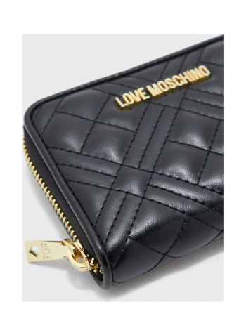Stylish Zip Detail Purse Black