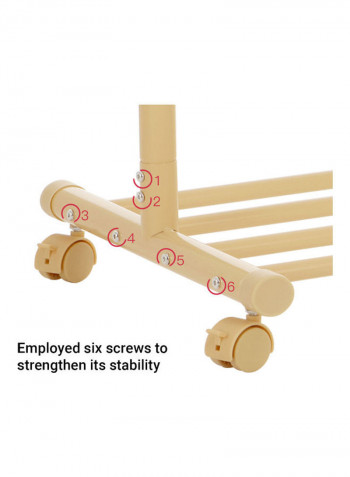 Multifunctional Clothing Rack Beige 55x43x170cm