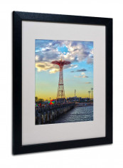 Coney Island Framed Wall Art Purple 16 x 20inch