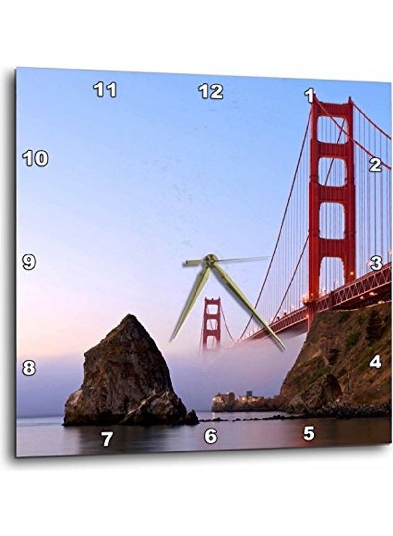 San Francisco Golden Gate Bridge Wall Clock Multicolour 15x15inch