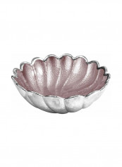 Torciglione Decorative Glass Bowl Pale Pink/Silver 26centimeter