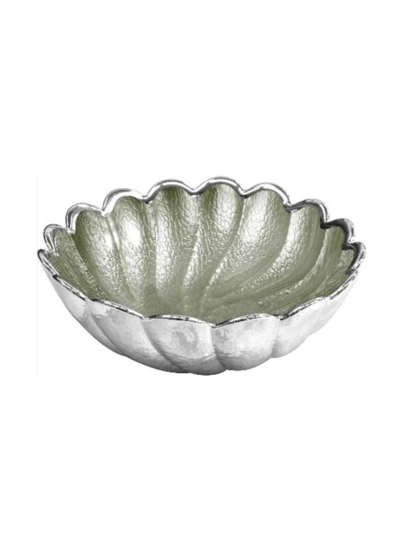 Torciglione Decorative Glass Bowl Sage Green/Silver 26centimeter