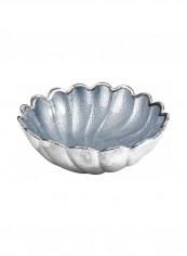 Torciglione Decorative Glass Bowl Sky Blue/Silver 26centimeter