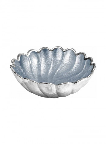 Torciglione Decorative Glass Bowl Sky Blue/Silver 26centimeter