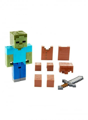 Minecraft Zombie In Armor Basic Figure Set