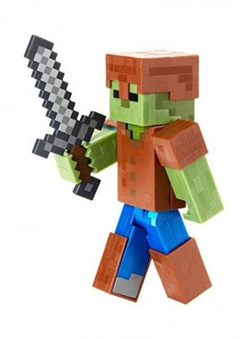 Minecraft Zombie In Armor Basic Figure Set