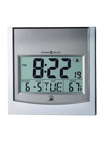 Techtime I Digital Wall Clock Grey 6x6inch