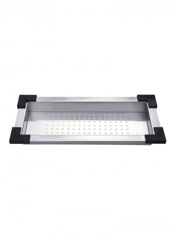 Stainless Steel Colander Silver/Black 20.3x9.3x2inch