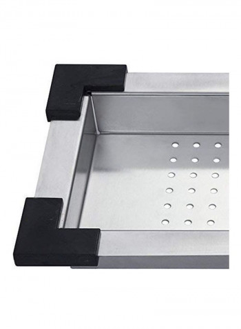 Stainless Steel Colander Silver/Black 20.3x9.3x2inch