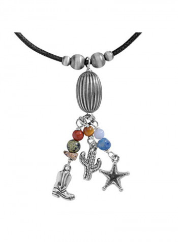 Sterling Multi-Gemstone Beaded Tassel Necklace