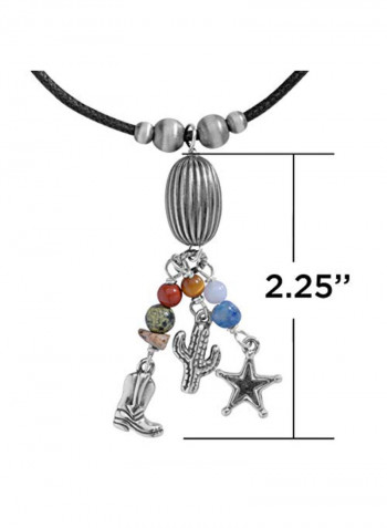 Sterling Multi-Gemstone Beaded Tassel Necklace