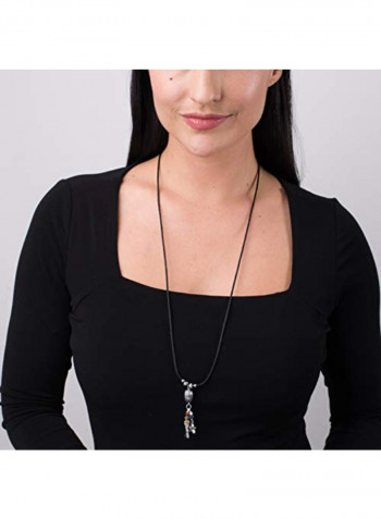 Sterling Multi-Gemstone Beaded Tassel Necklace
