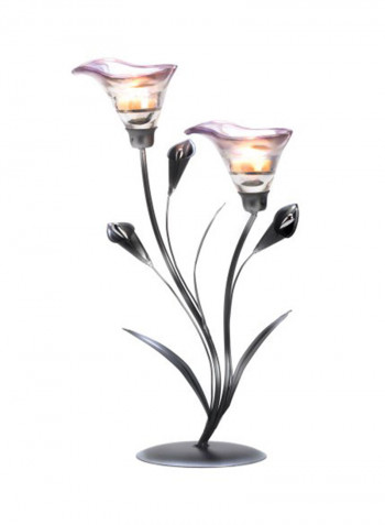 Calla Lily Wedding Centerpiece Candleholder Stand Black 15X8X5inch