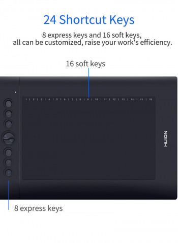 H610 Pro V2 Professional Graphics Drawing Tablet 25inch Black