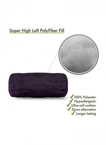 Polyester Round Bolster Polyester Aubergine 18.5x8x8inch