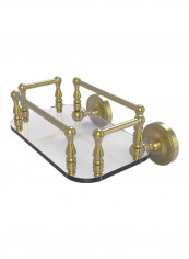 Prestige Regal Collection Wall Mounted Glass Tray And Towel Holder Gold/Clear 10.2x8x5inch