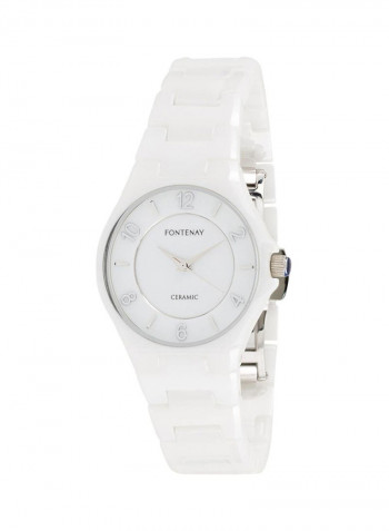 Women's Casual White Ceramic Analog Round Watch 327QCWWCW