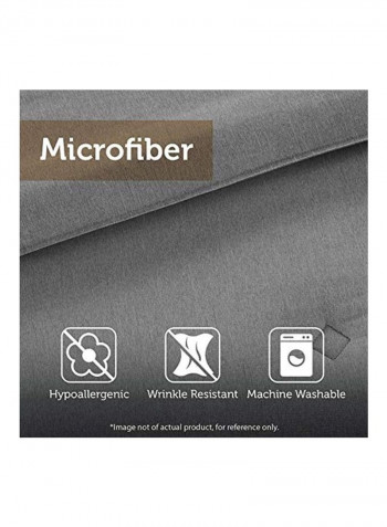 4-Piece Polyester Comforter Set Yellow/Grey/White Queen