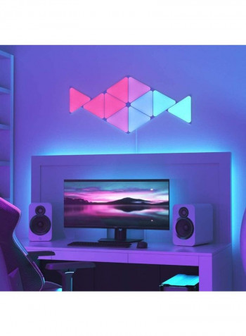 5-Piece Shapes Triangles Mini Starter Kit - Smart WiFi LED Panel System With Music Visualizer White 23 x 20cm