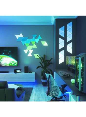 5-Piece Shapes Triangles Mini Starter Kit - Smart WiFi LED Panel System With Music Visualizer White 23 x 20cm