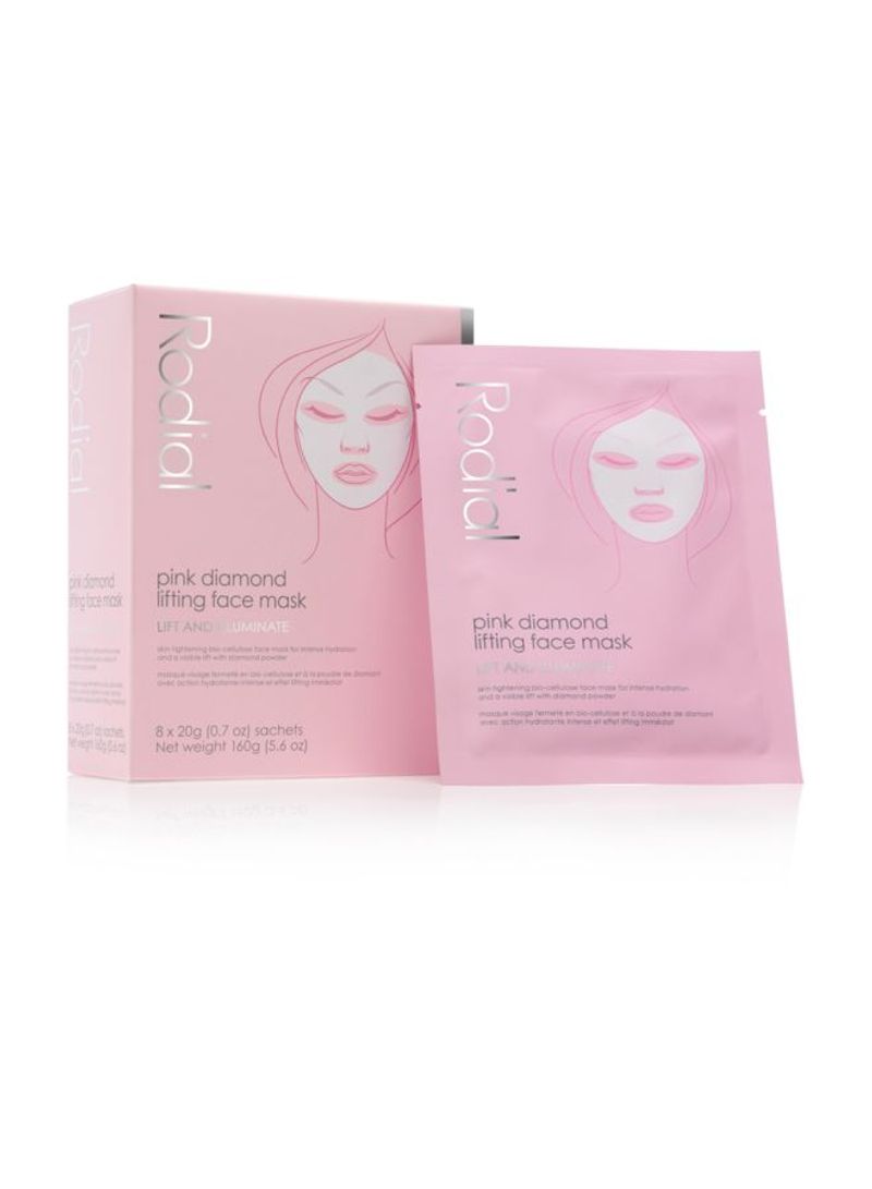 Pack Of 8 Pink Diamond Lifting Face Mask 20g