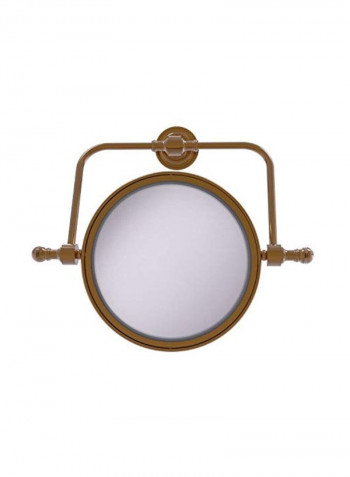 Retro Dot Collection Wall Mounted Make Up Mirror Brown/Clear 8inch