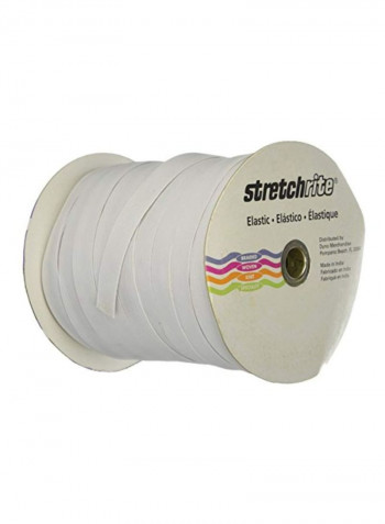 Braided Flat Elastic Spool White 1x2160inch