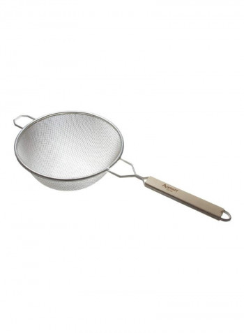 Double Mesh Steel Strainer Silver 1x1x0.2inch
