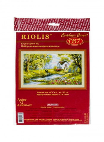 Corner of Paradise Cross Stitch Kit Green/White