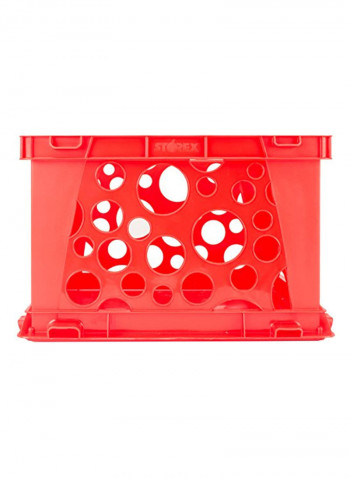 Premium Classroom File Crate With Handles Red