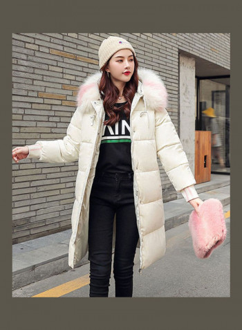 Long Sleeves Hooded Jacket Beige