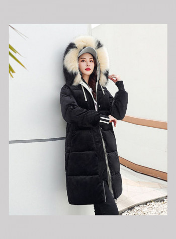 Long Sleeves Hooded Jacket Black