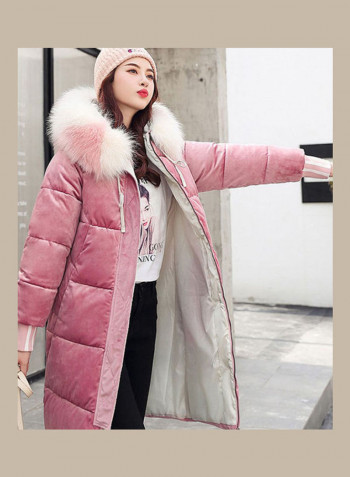 Long Sleeves Hooded Jacket Blue