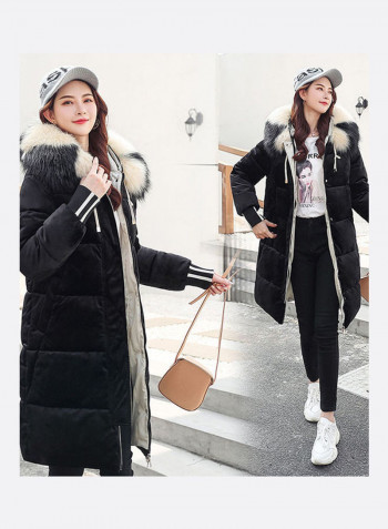 Long Sleeves Hooded Jacket Blue
