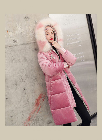 Long Sleeves Hooded Jacket Pink