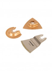 3-Piece Multi-Tool Tiling Blade Set Silver & Golden 2 x 65, 1 x 80millimeter