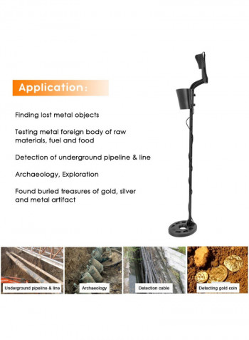 Portable High Sensitivity Underground Metal Detector Black