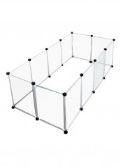Portable Large Pet Play Exercise Pen With Door 12 Panel Transparent 82.00 x 6.00 x 46.50cm