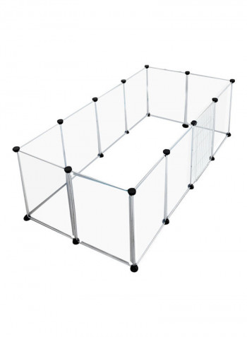 Portable Large Pet Play Exercise Pen With Door 12 Panel Transparent 82.00 x 6.00 x 46.50cm