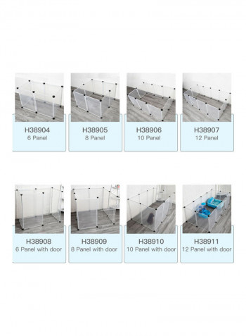 Portable Large Pet Play Exercise Pen With Door 12 Panel Transparent 82.00 x 6.00 x 46.50cm