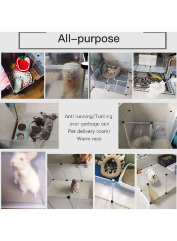 Portable Large Pet Play Exercise Pen With Door 12 Panel Transparent 82.00 x 6.00 x 46.50cm