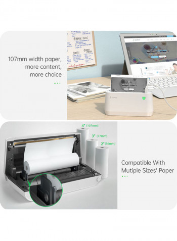 Thermal Printer With Paper White