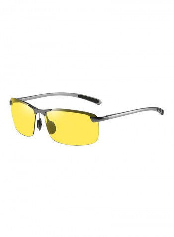 Men's Polarized Rectangular Sunglasses - Lens Size: 65 mm