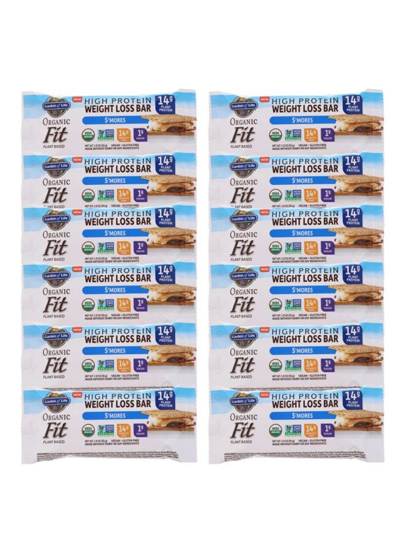 Pack Of 12 Organic Fit S'mores High Protein Weight Loss Bar