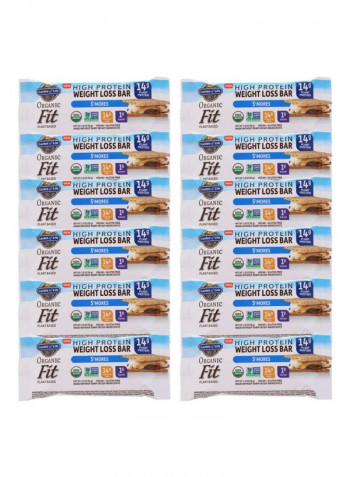Pack Of 12 Organic Fit S'mores High Protein Weight Loss Bar