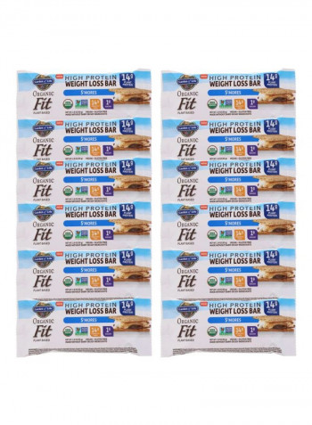 Pack Of 12 Organic Fit S'mores High Protein Weight Loss Bar