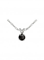 925 Sterling Silver 0.25 Ct Black Diamond Studded Pendant Necklace