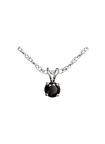 925 Sterling Silver 0.25 Ct Black Diamond Studded Pendant Necklace