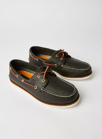 Classic 2 Eye Boat Shoes Black/Brown